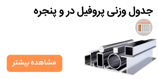 جدول وزنی پروفیل در و پنجره