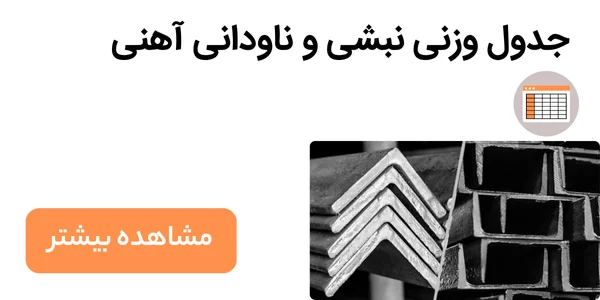 جدول وزنی نبشی و ناودانی اهنی