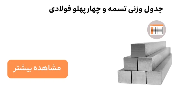 جدول وزنی تسمه و چهار پهلو فولادی